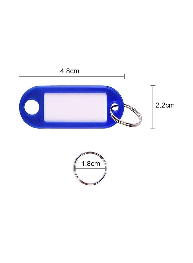 Key Tags, 50 Pack Tough Labels Key ring Key chain with Split Ring and White Label - 10 Assorted Colors - Image 2