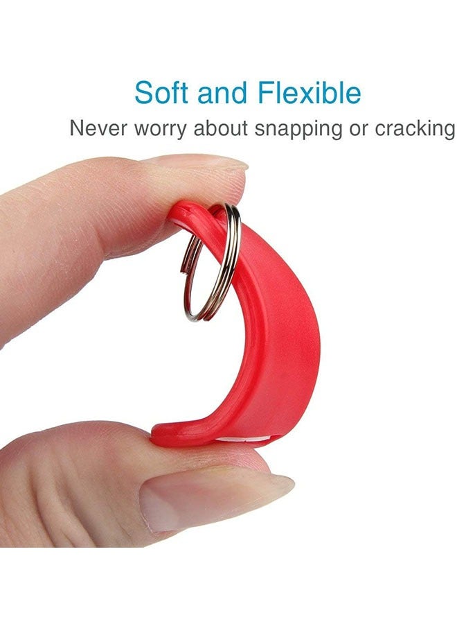 Key Tags, 50 Pack Tough Labels Key ring Key chain with Split Ring and White Label - 10 Assorted Colors - Image 3