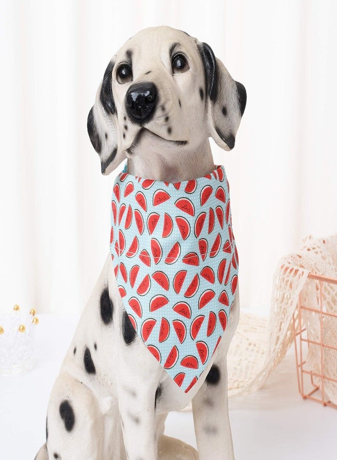 مايل هاي لايف | أطواق للكلاب الإناث | طوق باندانا لطيف | أطواق من قماش البوليستر والقطن الناعم للكلاب الصغيرة | بنقشة زهور وفواكه (بطيخ، طوق وباندانا - صغير) - Image 2