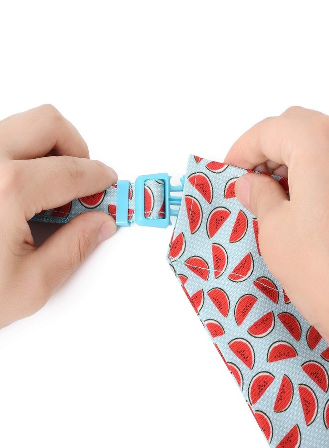 مايل هاي لايف | أطواق للكلاب الإناث | طوق باندانا لطيف | أطواق من قماش البوليستر والقطن الناعم للكلاب الصغيرة | بنقشة زهور وفواكه (بطيخ، طوق وباندانا - صغير) - Image 4