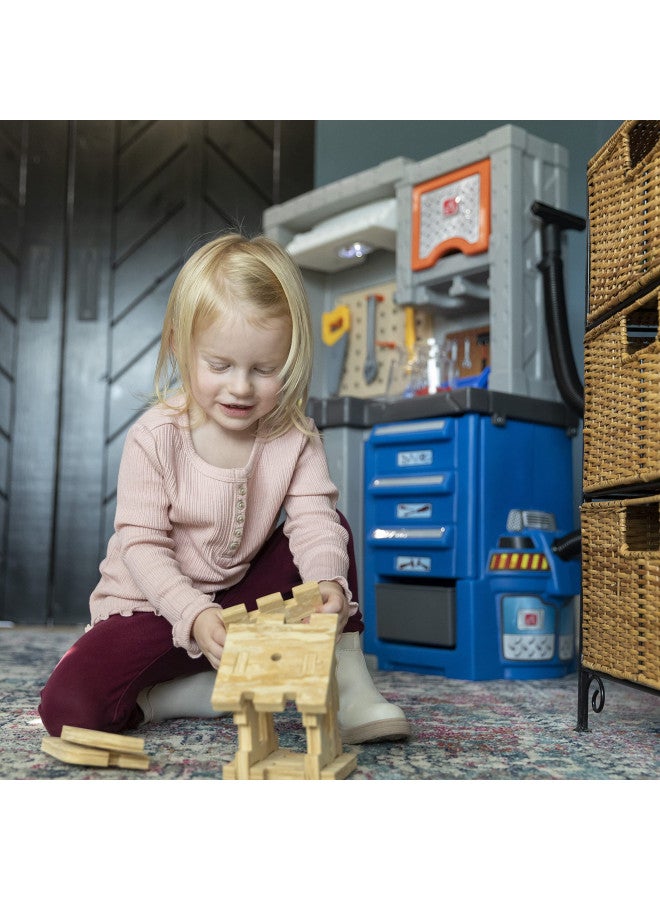 Step2 Step2 Deluxe Kids Workbench Includes 50 Toy Workbench Accessories, Interactive Features for Realistic Pretend Play Indoor/Outdoor Kids Tool Bench Dimensions 40.75" H x 34" W x 15" D  - Image 3