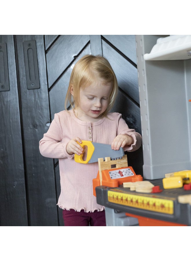 Step2 Step2 Deluxe Kids Workbench Includes 50 Toy Workbench Accessories, Interactive Features for Realistic Pretend Play Indoor/Outdoor Kids Tool Bench Dimensions 40.75" H x 34" W x 15" D  - Image 4