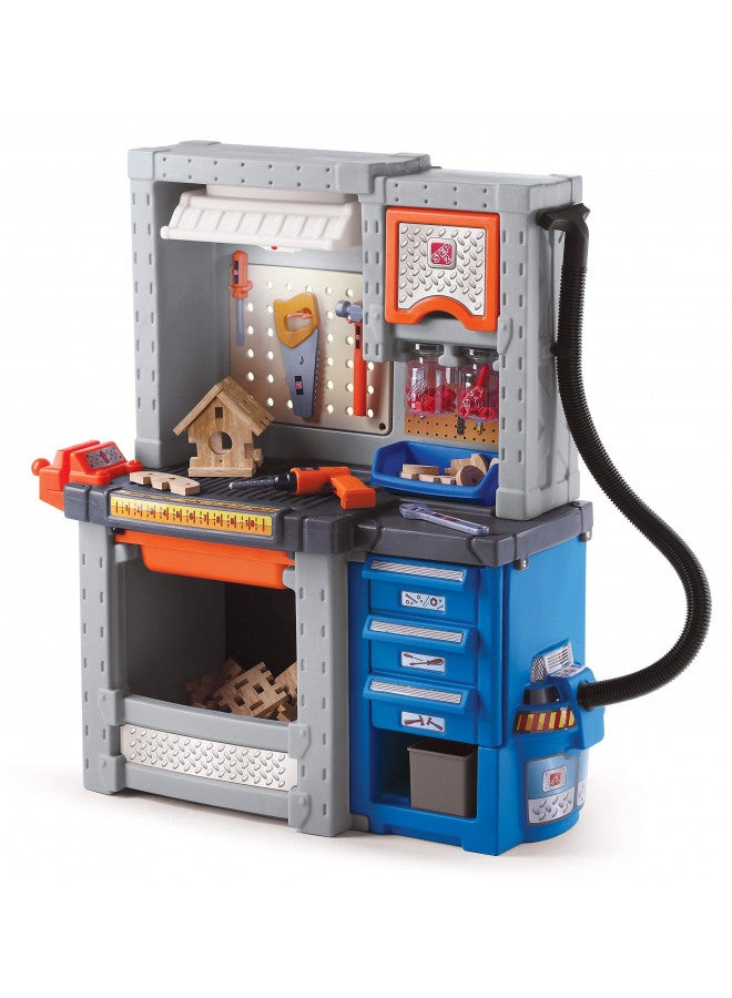 Step2 Step2 Deluxe Kids Workbench Includes 50 Toy Workbench Accessories, Interactive Features for Realistic Pretend Play Indoor/Outdoor Kids Tool Bench Dimensions 40.75" H x 34" W x 15" D  - Image 2