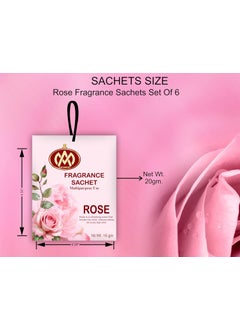 AROMIND Aromind Fragrance Sachet Rose Versatile Air Freshener for Car Wardrobe Drawer Kitchen Bathroom Clothes and Travel Bag Long Lasting Fragrance Pack of 6 20 gm Each Fragrance Pouch Pure Natural  - Image 3
