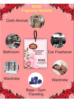 AROMIND Aromind Fragrance Sachet Rose Versatile Air Freshener for Car Wardrobe Drawer Kitchen Bathroom Clothes and Travel Bag Long Lasting Fragrance Pack of 6 20 gm Each Fragrance Pouch Pure Natural  - Image 2
