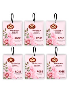 AROMIND Aromind Fragrance Sachet Rose Versatile Air Freshener for Car Wardrobe Drawer Kitchen Bathroom Clothes and Travel Bag Long Lasting Fragrance Pack of 6 20 gm Each Fragrance Pouch Pure Natural  - Image 1