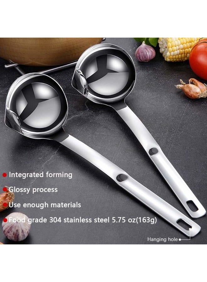 Hvanam Stainless Steel Oil Separator Soup Ladle Gravy Food Fat Separator Skimmer Spoon Grease Strainer Separater Hot Pot Oil Filter Spoon For Home Kitchen And Cooking,Soup Colander 12 Inch - Image 4
