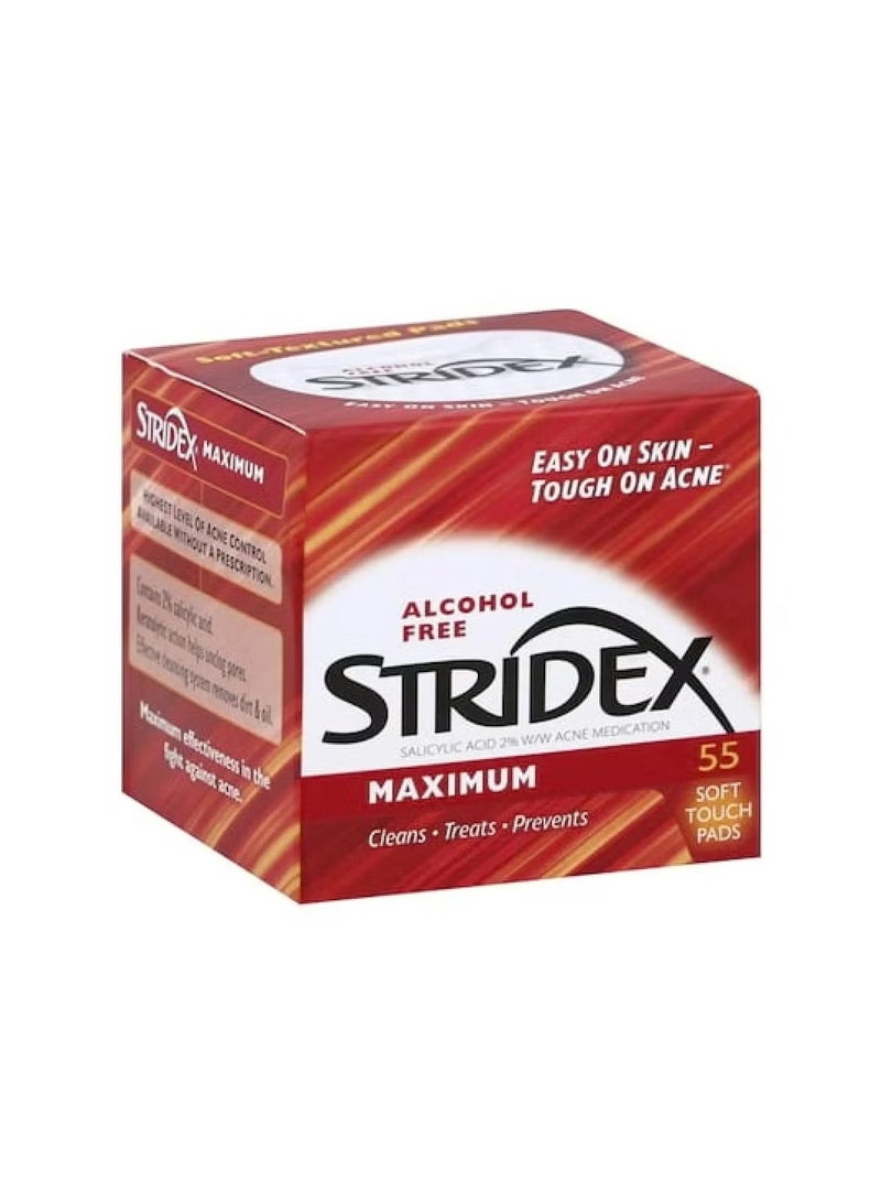 سترايدكس مسحات قطنية ماكسيموم للعناية بحب الشباب 55 قطعة - Image 1
