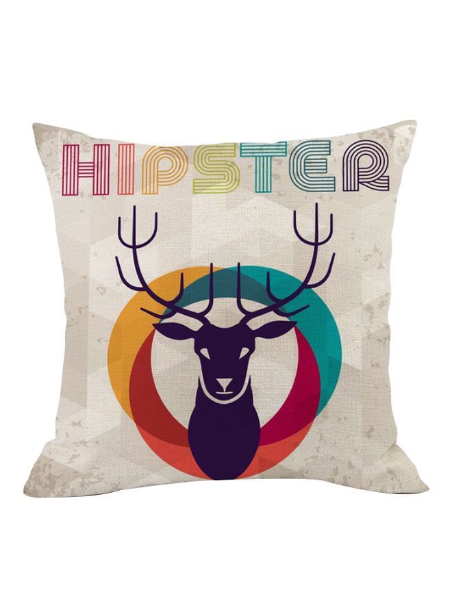 NIBEMINENT Elk Printed Cushion Cover Grey/Red/Blue 45x45cm