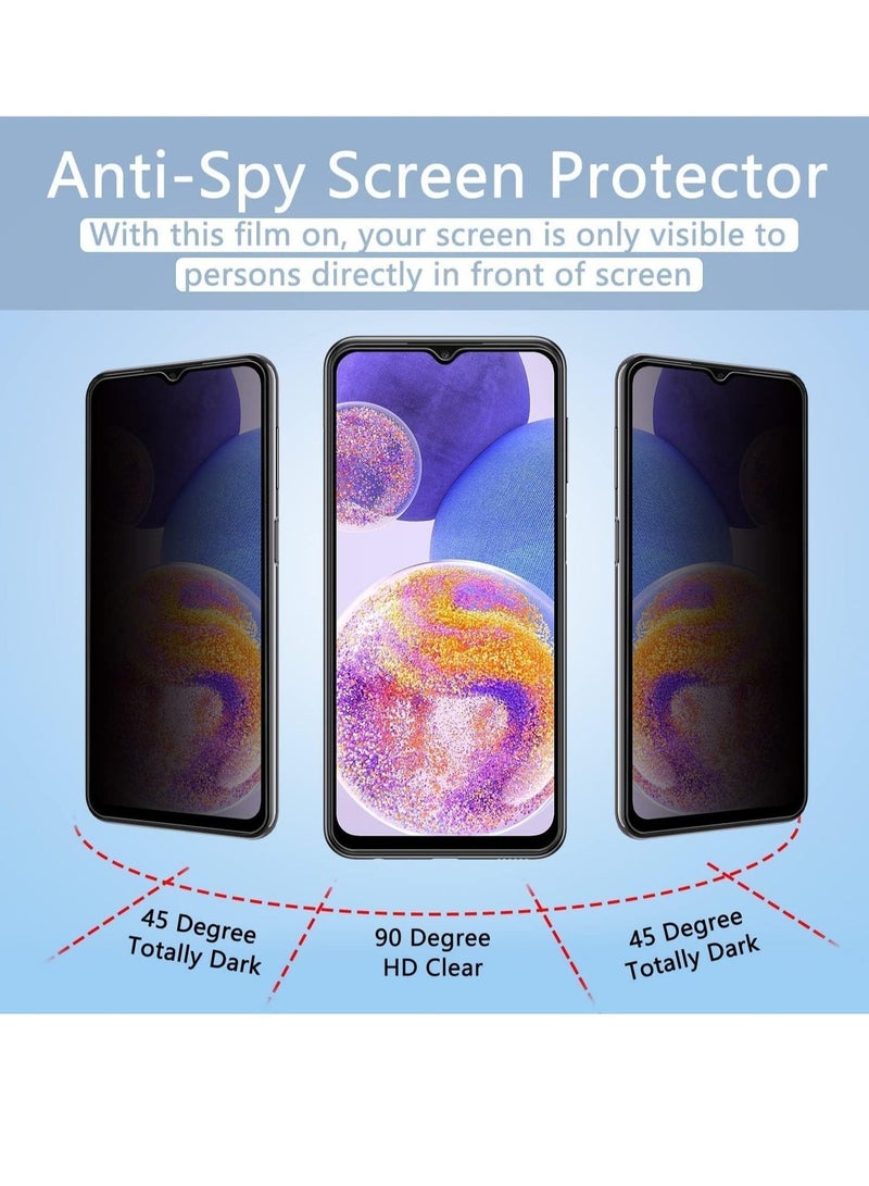 Raxoom Samsung Galaxy A23 Front Screen Privacy Screen Protector Anti-Spy Tempered Glass Film 9H Hardness Scratch Resistant Bubble Free Glass Screen Protector - Image 2