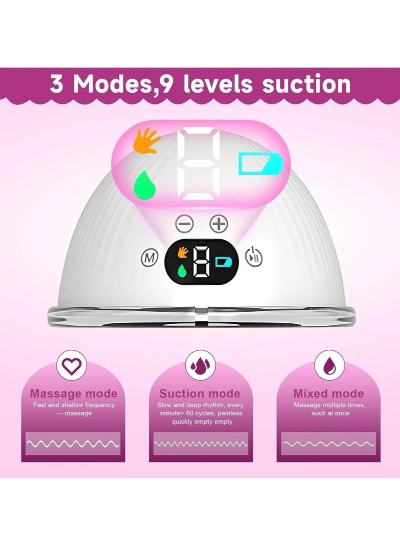 Wearable Hands-Free Breast Pump, Portable with Low Noise, 3 Modes, 9 Levels, Smart Display, and 24mm Shield (Includes 17/19/21mm Flanges - Image 2