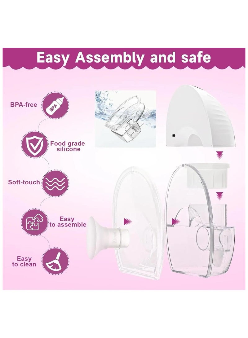 Wearable Hands-Free Breast Pump, Portable with Low Noise, 3 Modes, 9 Levels, Smart Display, and 24mm Shield (Includes 17/19/21mm Flanges - Image 3