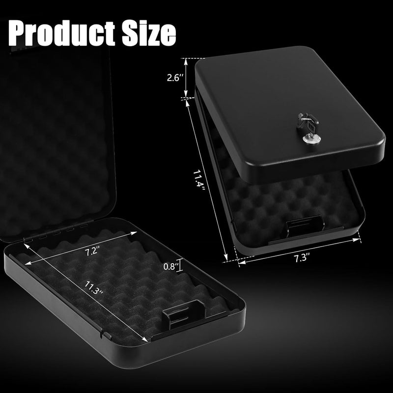 Dalmbox Gun Safe for Pistols Small Handgun Lock Box with Combination Lock Portable Travel Pistol Safe for Car, Home, Travel - Image 2