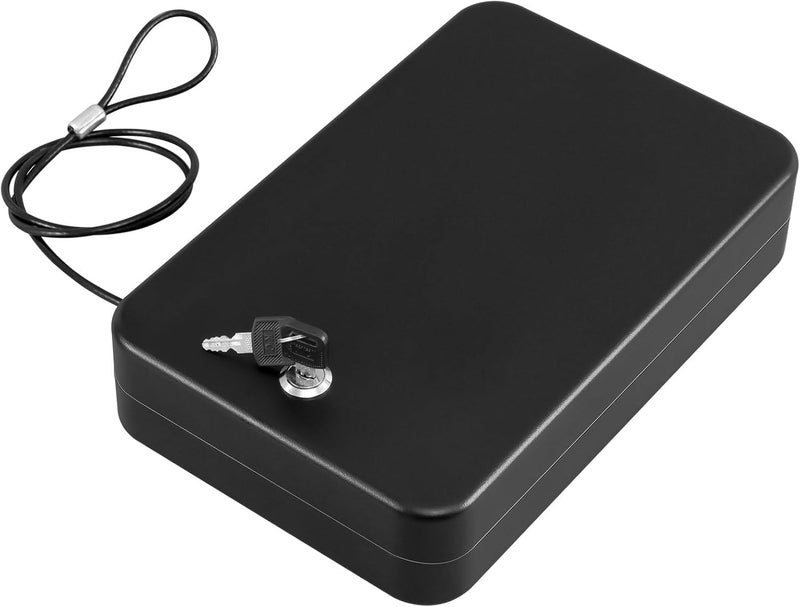Dalmbox Gun Safe for Pistols Small Handgun Lock Box with Combination Lock Portable Travel Pistol Safe for Car, Home, Travel - Image 1