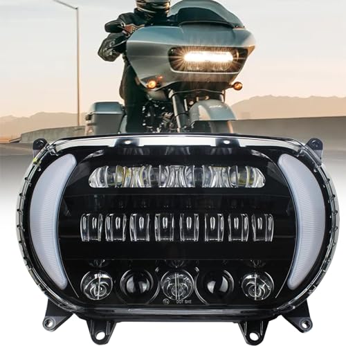 Atubeix Headlight LED Road Glide Motorcycle, Daytime Running Side Lights for 2015 2016 2017 2018 2019 2020 2021 2022 2023 Headlamp Replacement accessories(Black) - Image 1