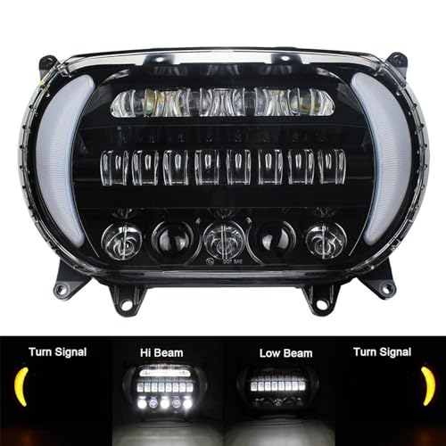 Atubeix Headlight LED Road Glide Motorcycle, Daytime Running Side Lights for 2015 2016 2017 2018 2019 2020 2021 2022 2023 Headlamp Replacement accessories(Black) - Image 4