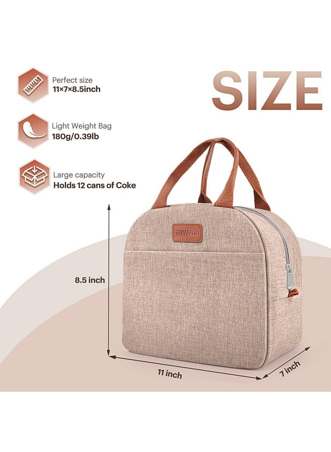 Easyfun Lunch Bag for Women & Men Adult Insulated Lunch Box, Small Leakproof Cooler Food Lunch Containers Reusable High Capacity Lunch Tote Bags for Work, Travel, Outdoor (KHAKI) - Image 2
