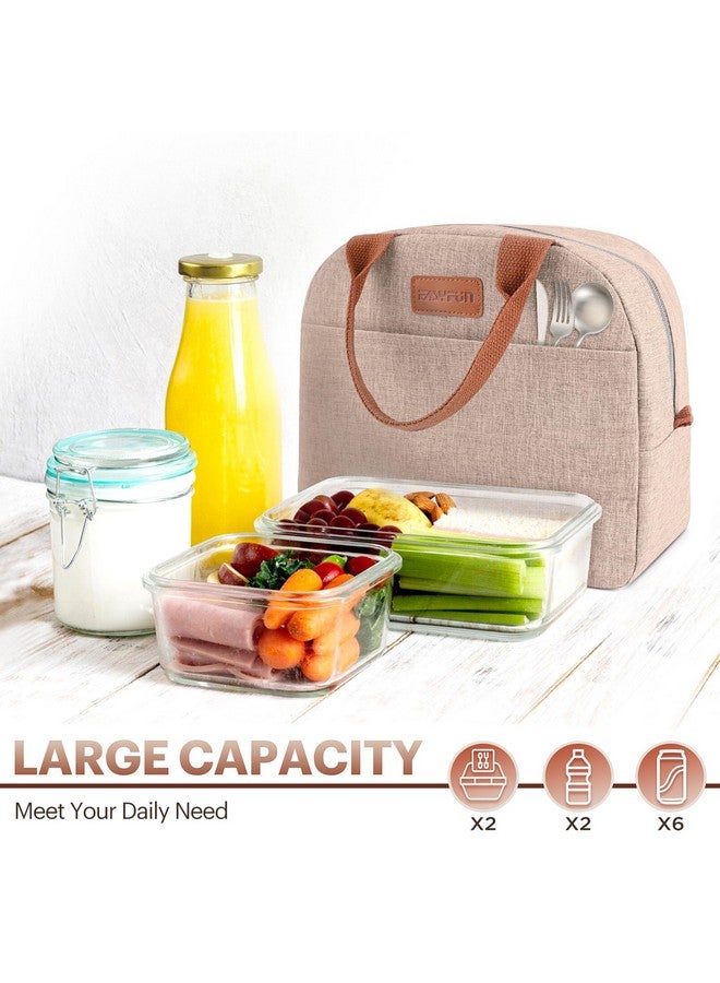 Easyfun Lunch Bag for Women & Men Adult Insulated Lunch Box, Small Leakproof Cooler Food Lunch Containers Reusable High Capacity Lunch Tote Bags for Work, Travel, Outdoor (KHAKI) - Image 3