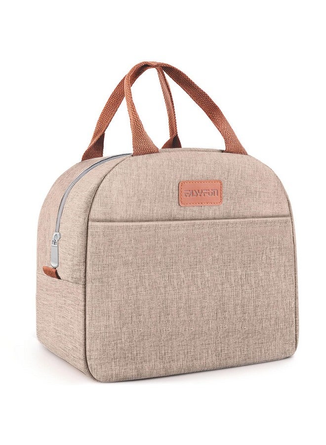 Easyfun Lunch Bag for Women & Men Adult Insulated Lunch Box, Small Leakproof Cooler Food Lunch Containers Reusable High Capacity Lunch Tote Bags for Work, Travel, Outdoor (KHAKI) - Image 1