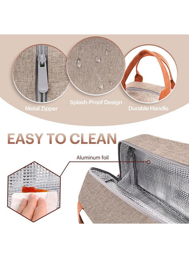 Easyfun Lunch Bag for Women & Men Adult Insulated Lunch Box, Small Leakproof Cooler Food Lunch Containers Reusable High Capacity Lunch Tote Bags for Work, Travel, Outdoor (KHAKI) - Image 4