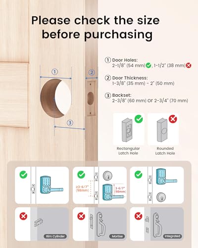 Hidalife Keyless Entry Door Lock with Code, Keypad Door Lock with Handle, Touchscreen Digital Lock with Keypad for Front Door, Auto-Lock, Matte Black - Image 2