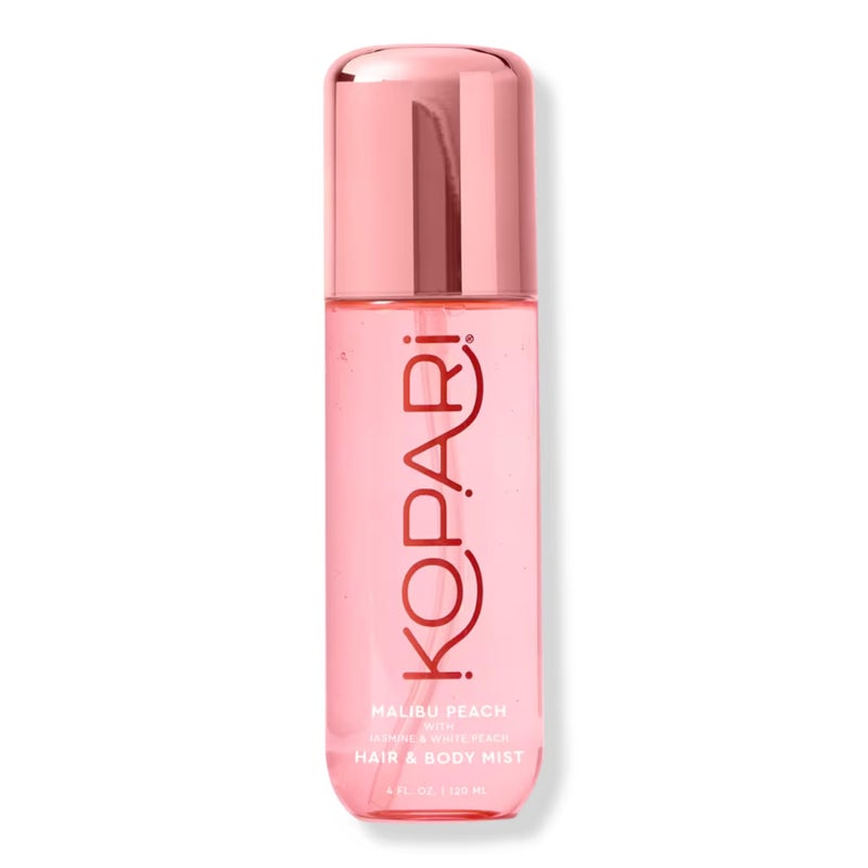 Kopari Hair & Body Mist Malibu Peach, Long-Lasting Playful Vibrant Tropical Scent, Warm Floral Fragrance, Blend of Peach with a Kiss of Jasmine, 4 oz - Image 1