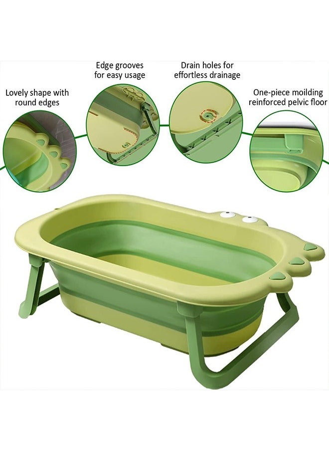 Beauenty Baby Bathtub Folding Infant Bath Tub, Non-Slip Collapsible Kids Shower Bath Basin Foldable Portable Washing Bathing Tub Safe Large Bathtub with Drain Hole for Children Newborn Toddler Pet Travel  - Image 4