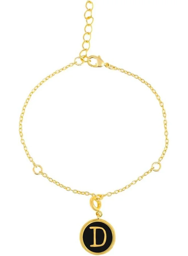 VOYLLA Valentine's Day Collection Alphabet D Black Enamel Charm