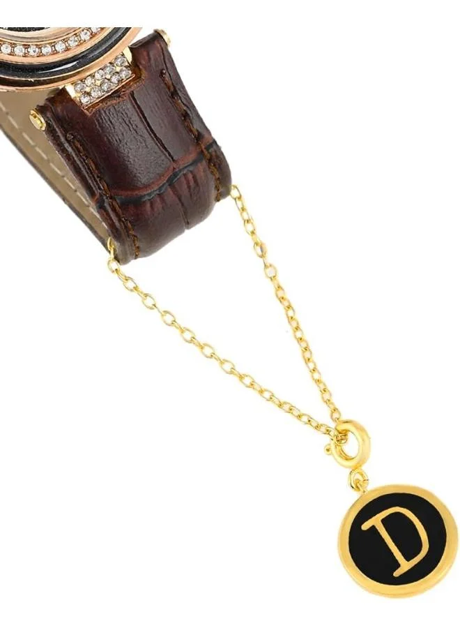 VOYLLA Valentine's Day Collection Alphabet D Black Enamel Charm
