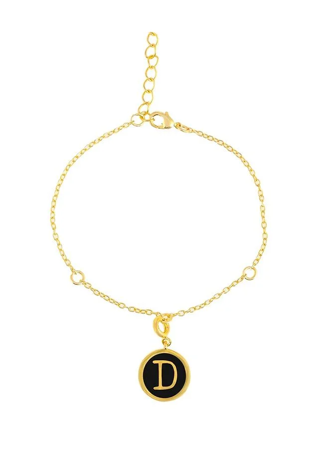 VOYLLA Valentine's Day Collection Alphabet D Black Enamel Charm
