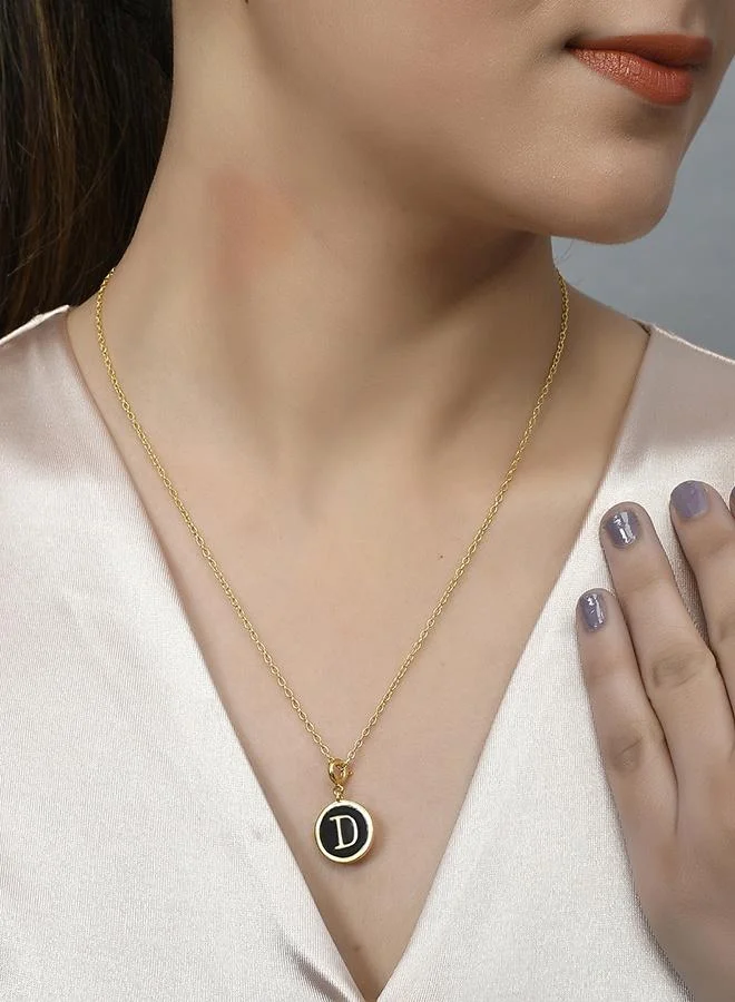 VOYLLA Valentine's Day Collection Alphabet D Black Enamel Charm