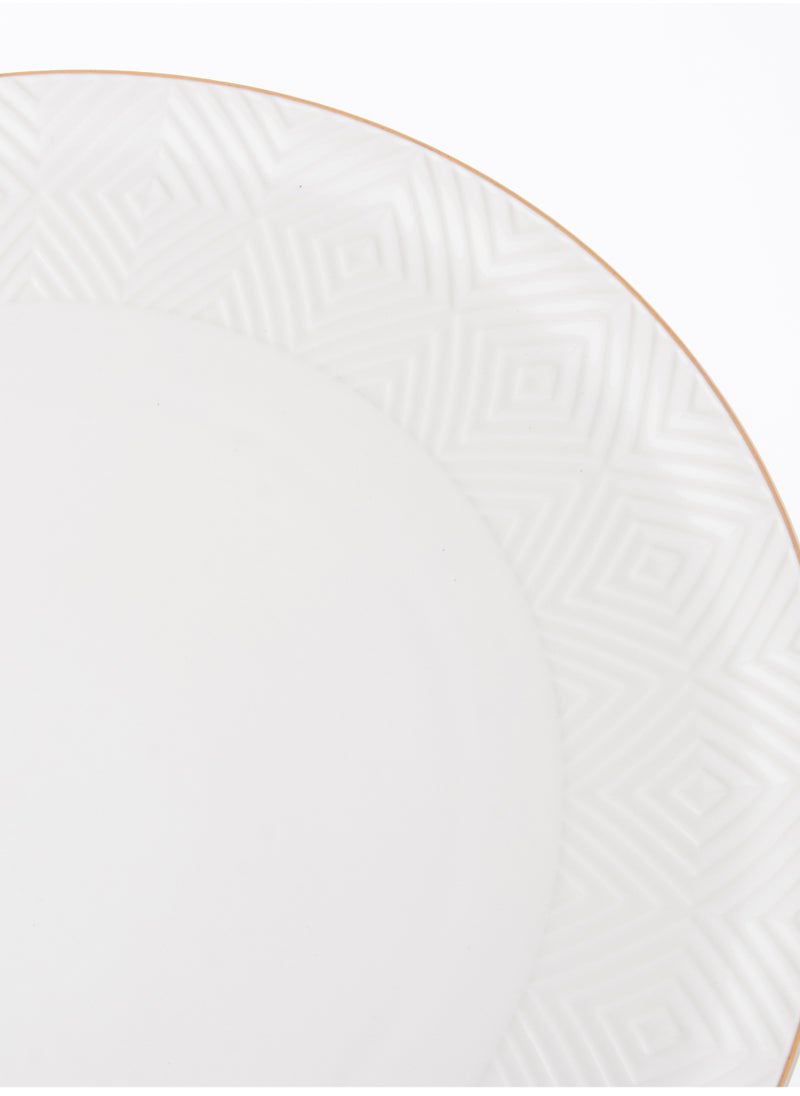 Dania A set for cakes and sweets, porcelain with a golden line pattern, 6 cake plates + 1 cake stand White 34x34x10 cm  - Image 5