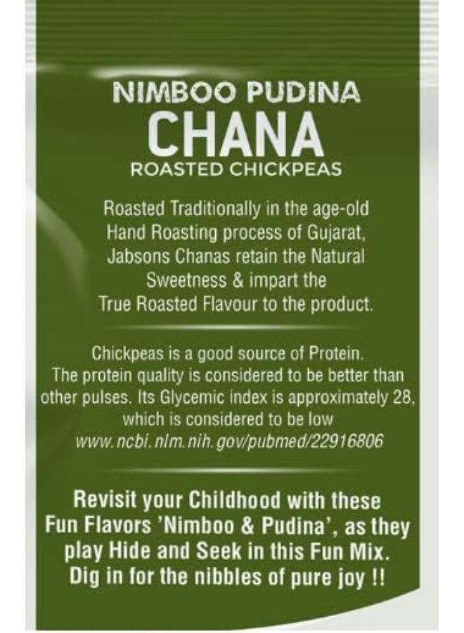 Jabsons Roasted Chana Nimboo Pudina, 150gm | 100% roasted No Onion No Garlic | Roasted Chana Namkeen Snacks Gluten-Free | Crunchy Protein Snacks | Pudina Lemon Flavour chana Ready to eat - Image 3