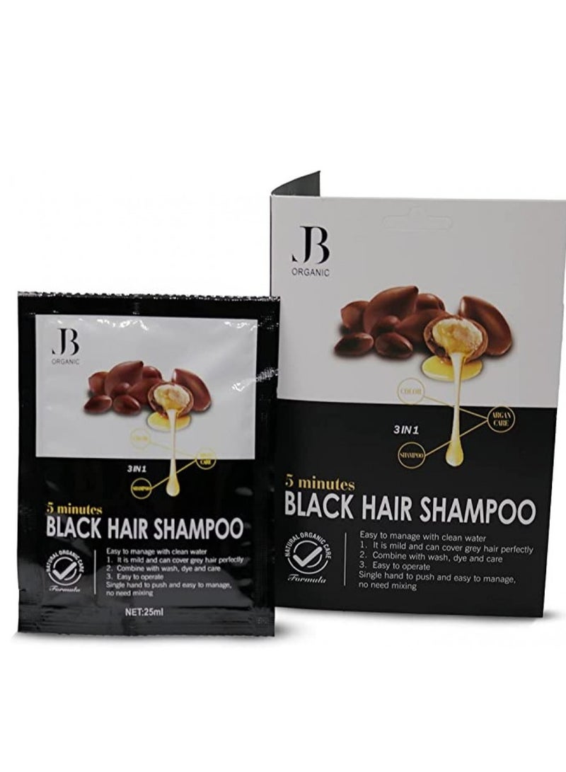 جي بي اورجانيك شامبو صبغة شعر 3×1 بزيت الارجان لون اسود من جي بي اورجانيك  25مل