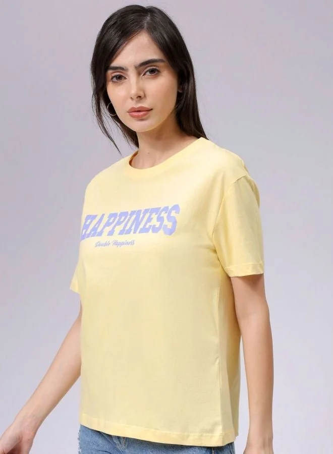Women Relaxed Fit Solid Crew Neck Short Sleeve T-Shirt