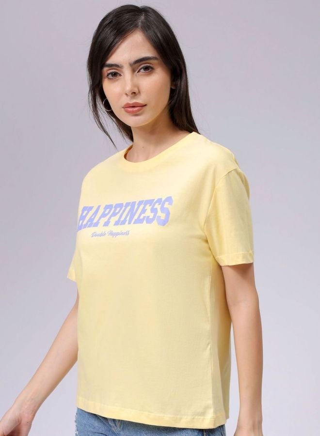 Freehand Women Relaxed Fit Solid Crew Neck Short Sleeve T-Shirt - Image 1