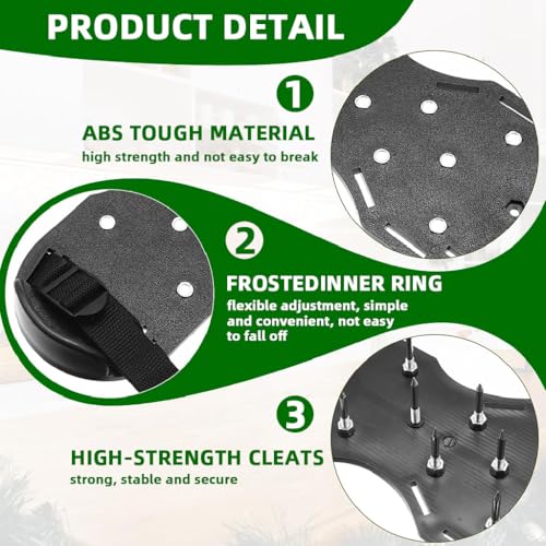 HASTHIP® Lawn Aerator Shoes with Dual Hook and Loop Fastening Straps, Gardening Spiked Sandals for Shoes and Boots Detachable Metal Spikes Design, One Pair - Image 3