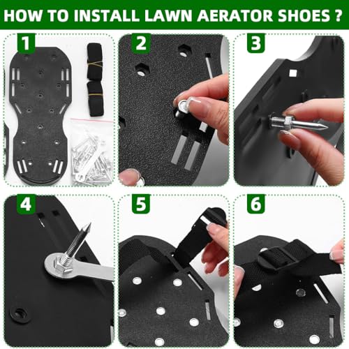 HASTHIP® Lawn Aerator Shoes with Dual Hook and Loop Fastening Straps, Gardening Spiked Sandals for Shoes and Boots Detachable Metal Spikes Design, One Pair - Image 5