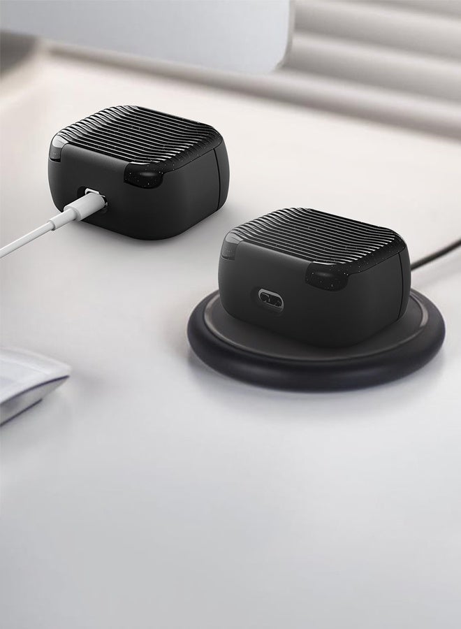 Case for Airpods 4 with Mirror - Black Airpods 4th CasesSilicone for Airpods 4 Earbuds Case Cover Women Wireless Charging Case with Accessories Keychain for Apple Gen 4th Generation  - Image 4