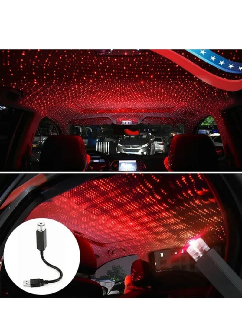 ELTRAZONE Usb Roof Star Projector Lights With 3 Modes, Usb Portable Adjustable Flexible Interior Car Night Lamp Decor With Romantic Galaxy Atmosphere Fit Car, Ceiling, Bedroom, Party (Plug&Play, Red) - Image 2