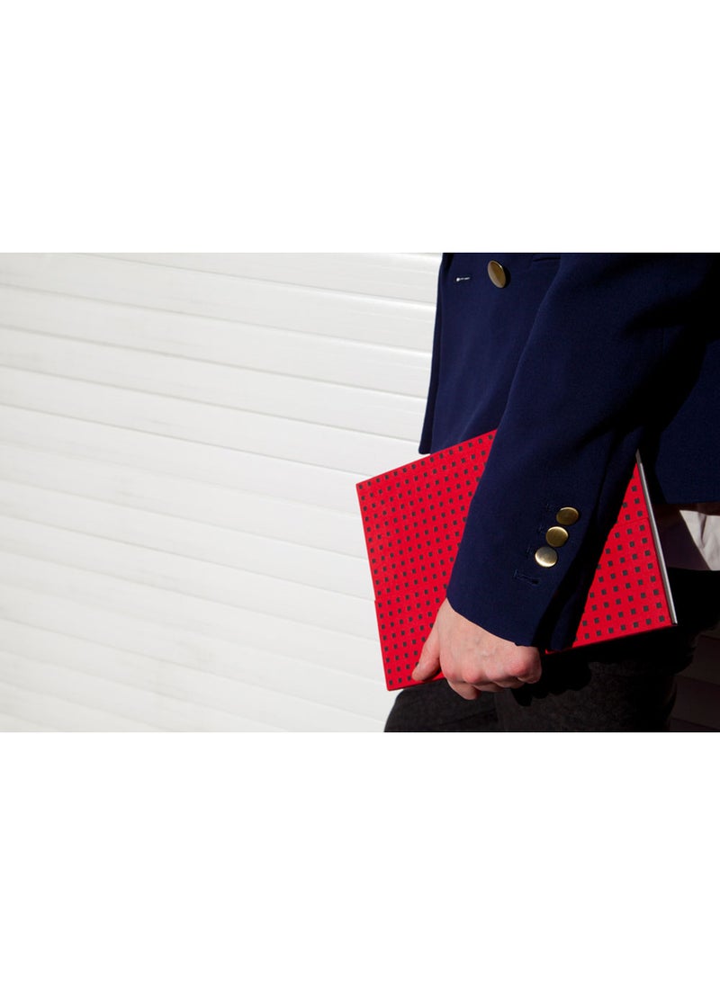 Paper-Oh Quadro Red on Black B6.5 Unlined Wrap Closure 112 Pages 100gsm Notebook - Pack of 2 - Image 2