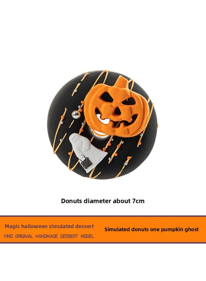 إسكدنيا Simulation Cake  Donut Model Funny Toy Gift Window Scene Decorative Decoration Shooting Props-Color:Simulation Donut-Pumpkin Bat - Image 1