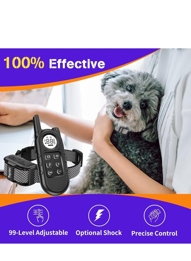 Dog Shock Collar, Smallest & Lightest Anti Bark Collar/Training Collar for Small Dogs 5-15lbs, with Shock, Vibration, Sound 3 Modes, Rechargeable, 99 Adjustable Levels, Waterproof & 1300 Ft Range