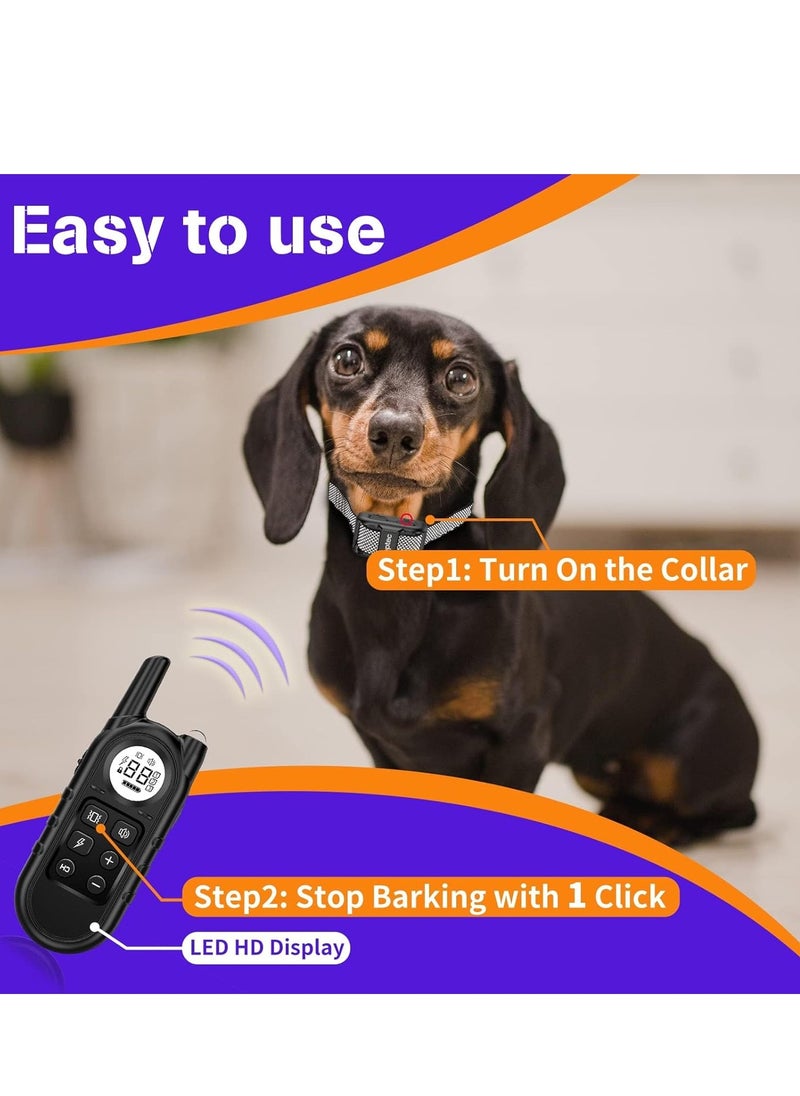 Dog Shock Collar, Smallest & Lightest Anti Bark Collar/Training Collar for Small Dogs 5-15lbs, with Shock, Vibration, Sound 3 Modes, Rechargeable, 99 Adjustable Levels, Waterproof & 1300 Ft Range