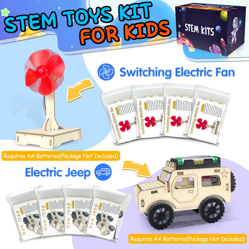 kortes 24Pack STEM Kits for Kids Classroom, Science Building Project Craft for Ages 8 9 10 11 12, 3D Wooden Model Kit, STEM Toys for Boys Girls Birthday Gifts Party Favors School Exchange Gifts - Image 3