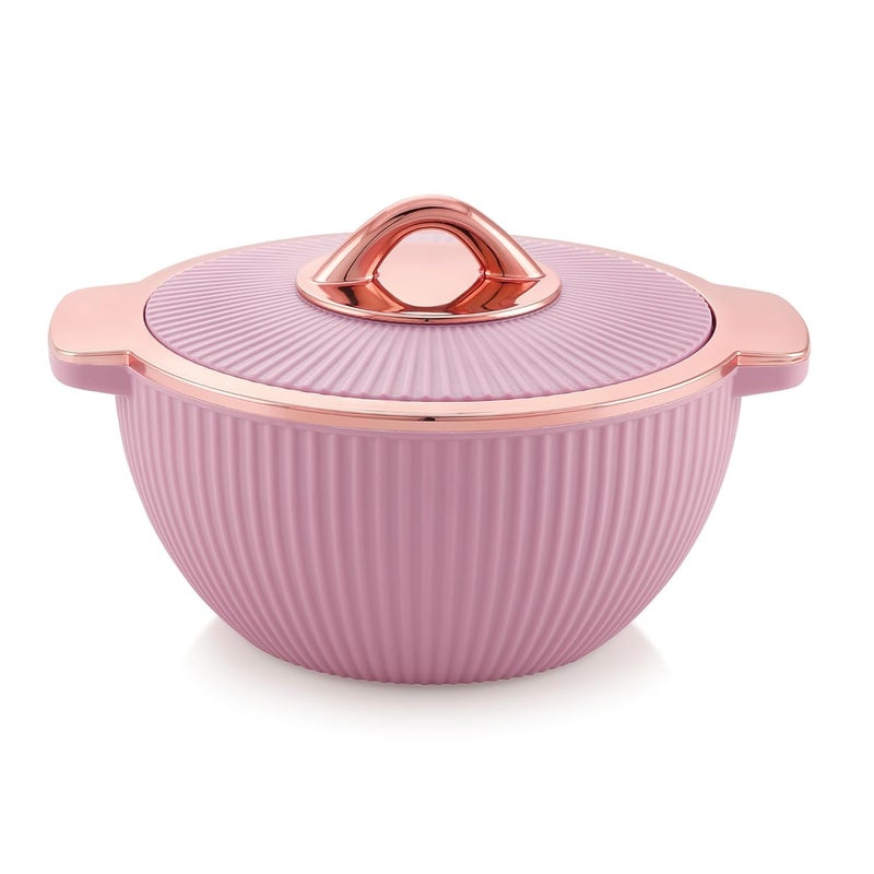 Liza Froyo Casserole1 PC, Round PU Insulated Inner Stainless Steel Casserole with Lid & Metalizing Knob | BPA Free | Confident Grip Handle (FROYO 1450.) (Light Purple) - Image 1