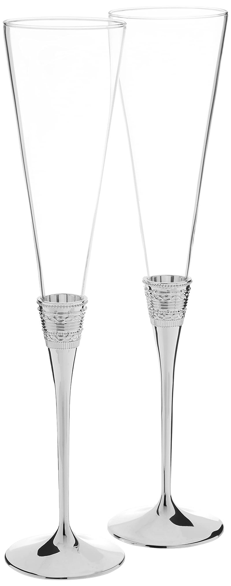 Wedgwood Vera Wang Wedgwood Love Toasting Flute Pair, 2 Count (Pack of 1), Clear  - Image 1