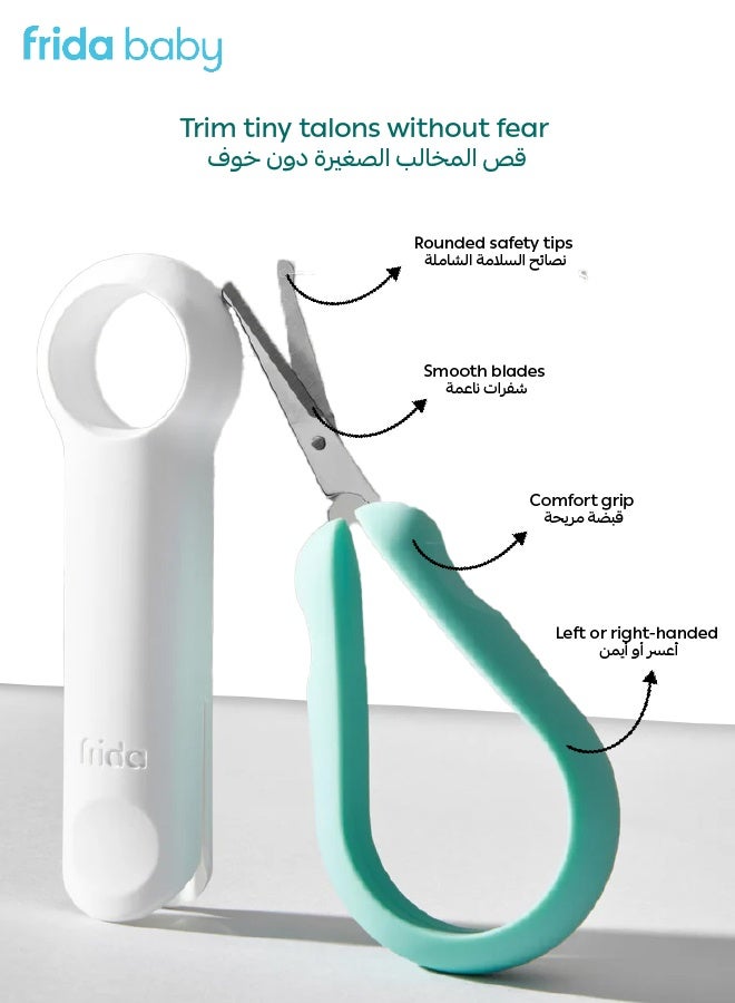 fridababy Baby Grooming Kit – 4-in-1 New born Care Set with Finger Toothbrush, Hairbrush & Comb, Easy Grip Nail Scissors & File – Baby Essentials for Safe & Gentle Grooming - Image 5