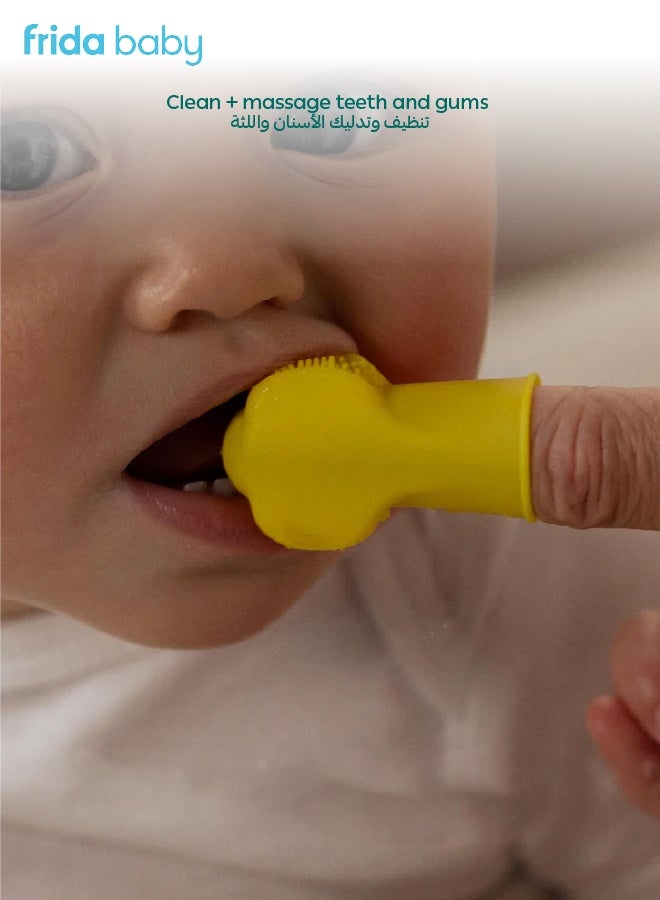 fridababy Baby Grooming Kit – 4-in-1 New born Care Set with Finger Toothbrush, Hairbrush & Comb, Easy Grip Nail Scissors & File – Baby Essentials for Safe & Gentle Grooming - Image 3