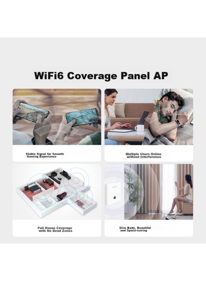 H3c Ap Panel Whole-house Wifi 6, 3000m Dual-band Gigabit, Commercial Use For Villas And Hotels, Whole-house Routing, Wireless Access Point, Poe Power Mini Ax60 - Image 1